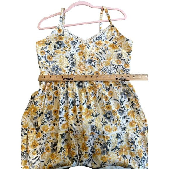 Rachel Zoe‎ Yellow Floral Tiered Maxi Dress NWT Spaghetti Straps Size 8 Summer - Picture 10 of 14